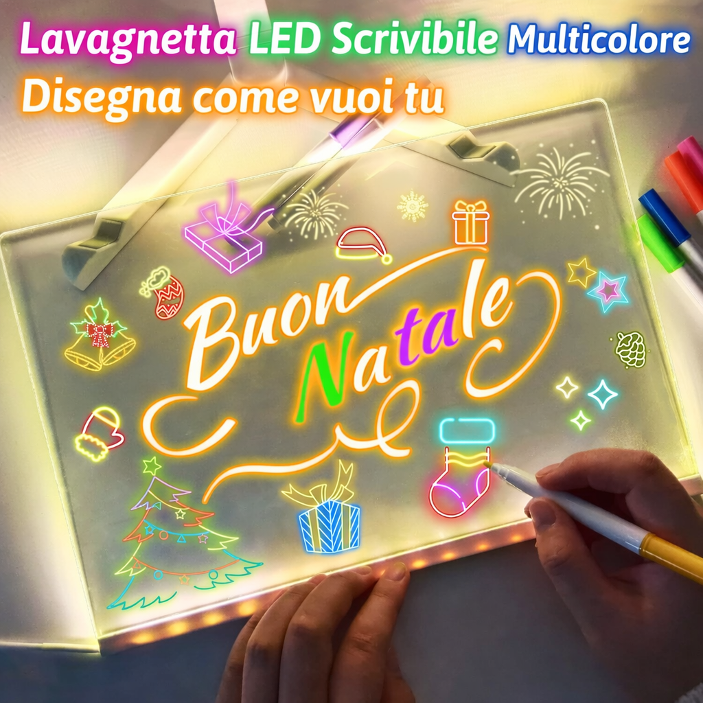 Lavagnetta LED Con 7 Pennarelli